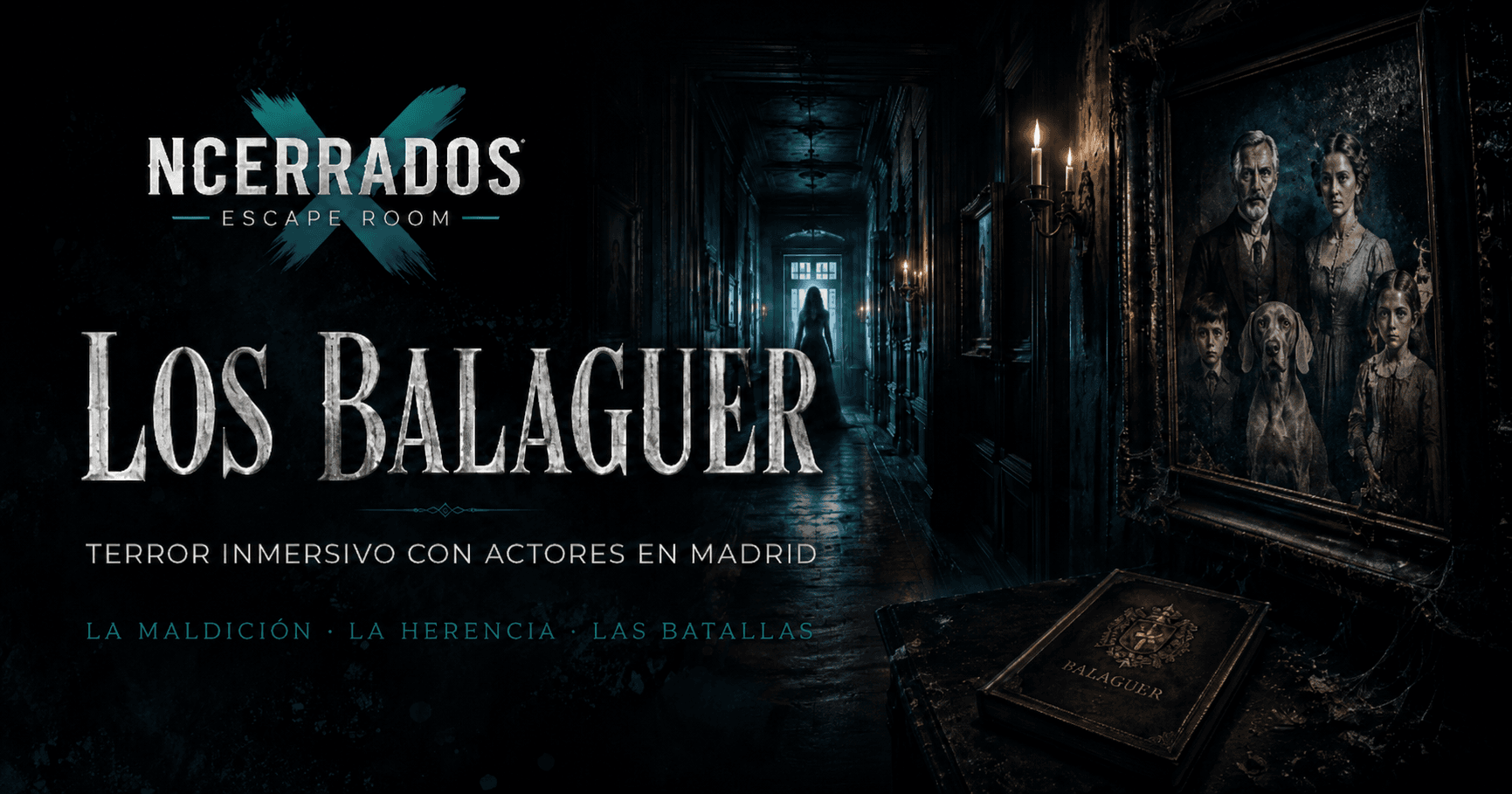 Escape Room Terror Madrid con actores en vivo en Ncerrados, imagen promocional de Los Balaguer