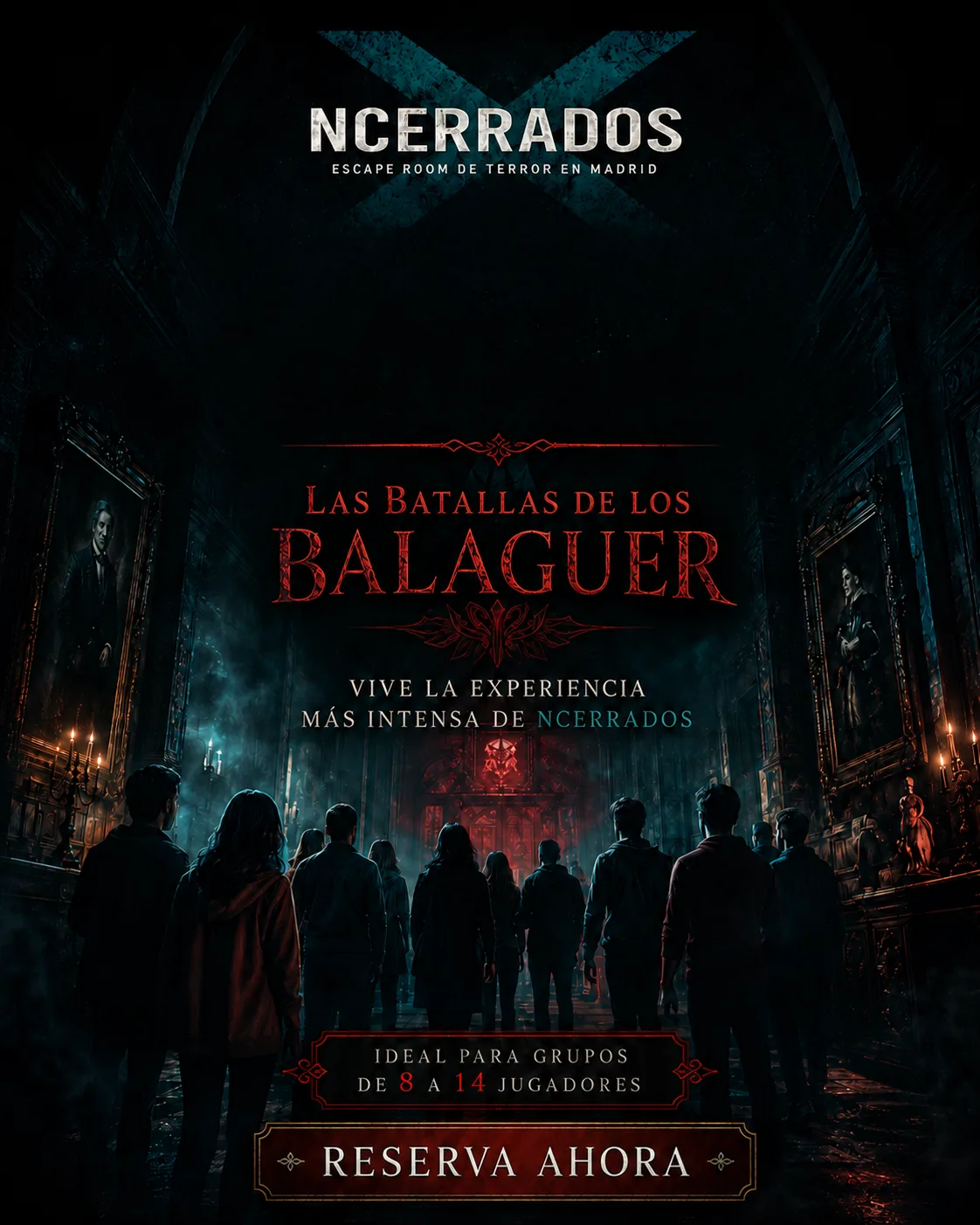 Las Batallas de los Balaguer, escape room para grupos grandes en Madrid con actores