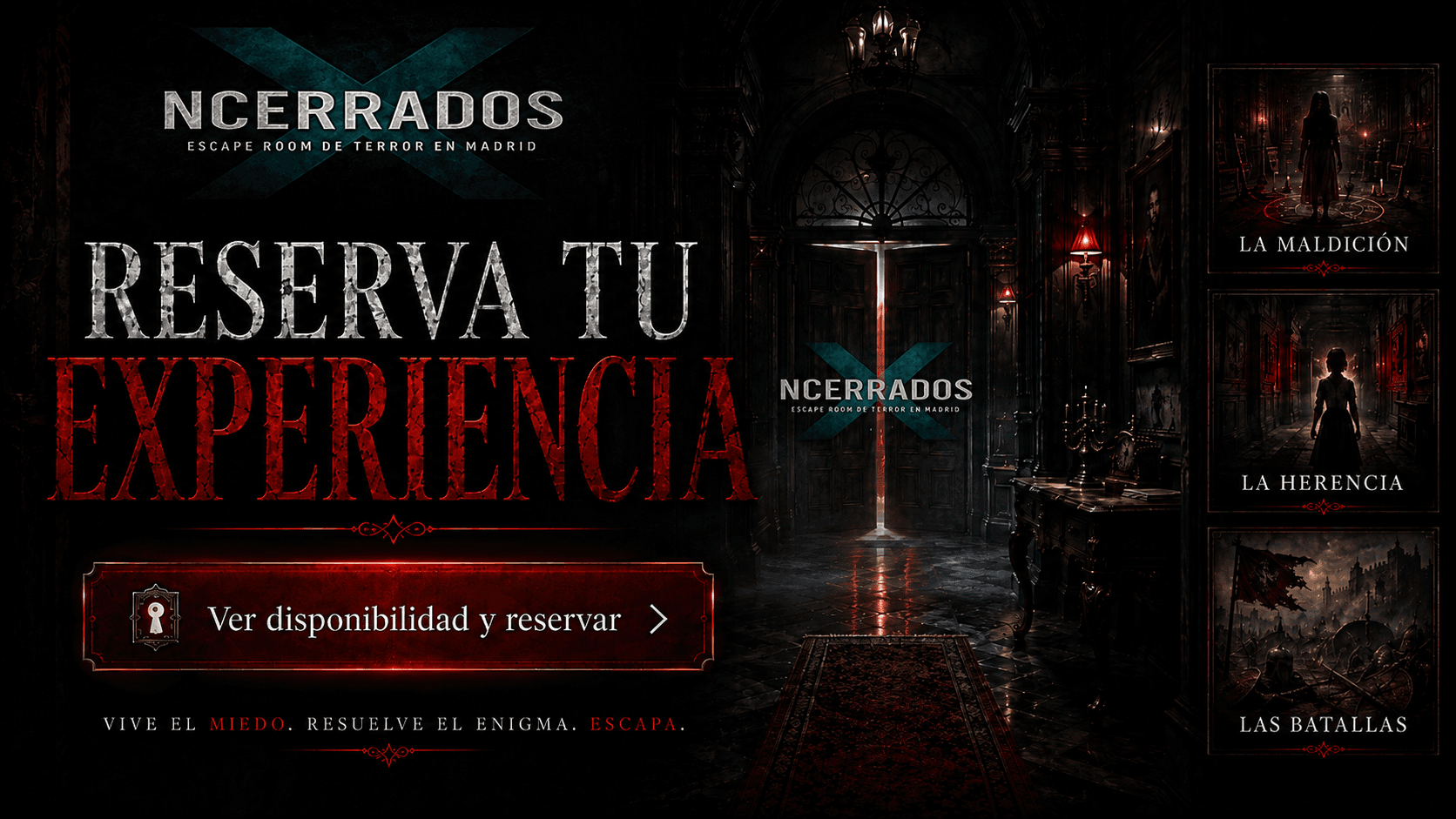 Salas escape room terror Madrid con actores en Ncerrados